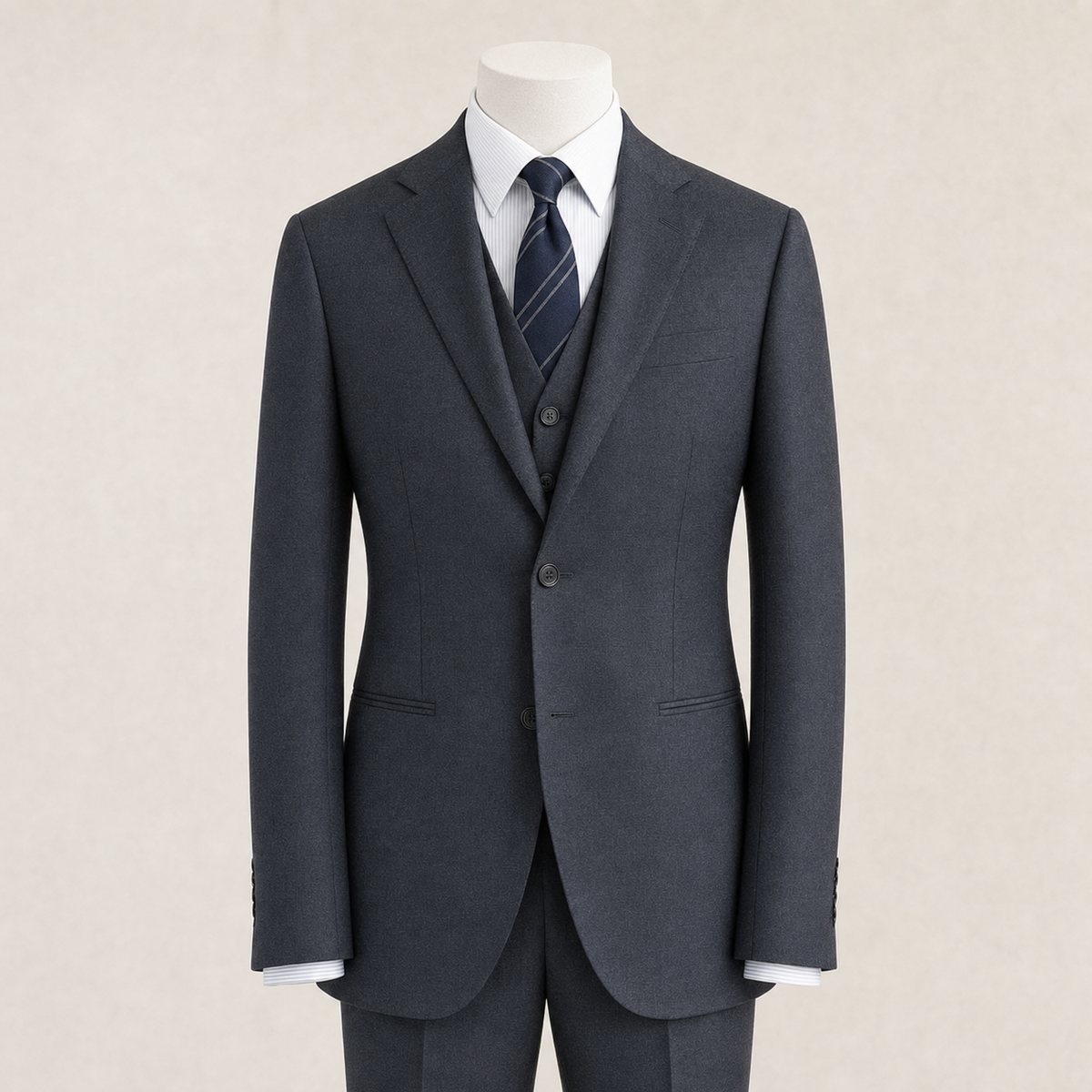 Men’s Business Suits — Suit charcoal windowpane