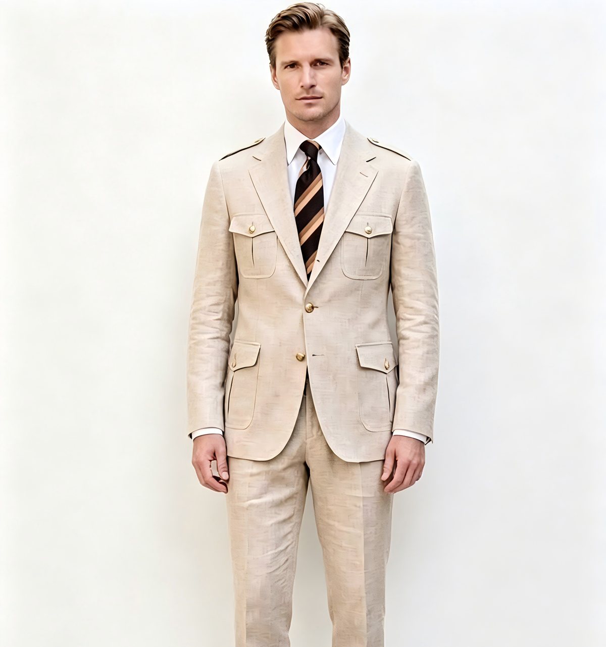 Men’s Business Suits — Suit tan wool